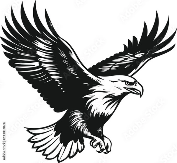 Fototapeta Eagle vector illustration design, flaying eagle
