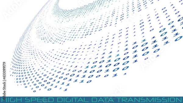 Fototapeta High speed digital data transmission. Vector graphics