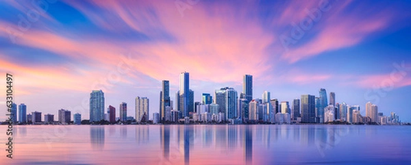 Obraz the skyline of miami during sunset