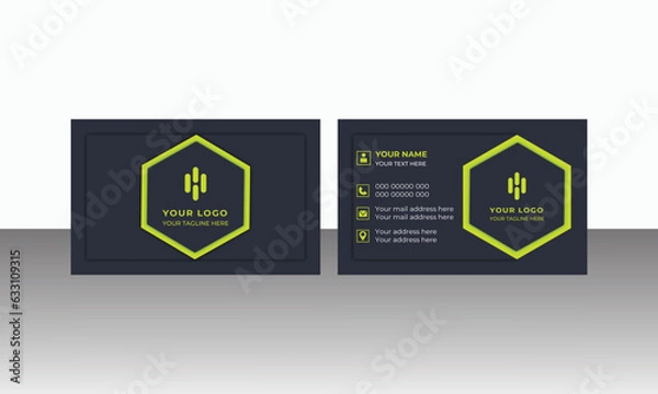 Fototapeta Black and red modern creative business card and simple clean template vector design