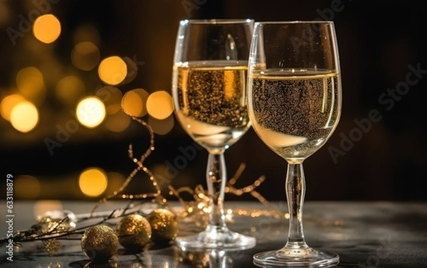 Fototapeta Champagne celebration, generative ai