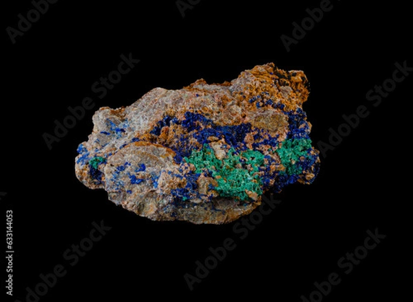 Fototapeta "Art in Stone: The Magic Fusion of Azurite and Malachite in one Rock"
