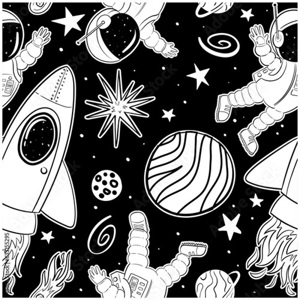 Fototapeta Outer space seamless pattern