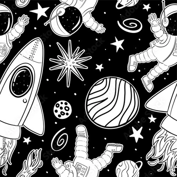 Fototapeta Outer space seamless pattern