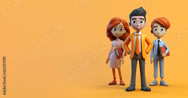 Obraz business people 3d animation characters