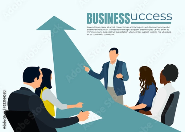 Obraz Business Success Strategy. Teamwork. Growth. Business vector illustration
