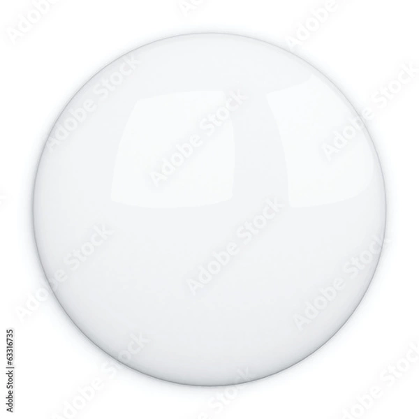 Fototapeta White blank badge button, 3d