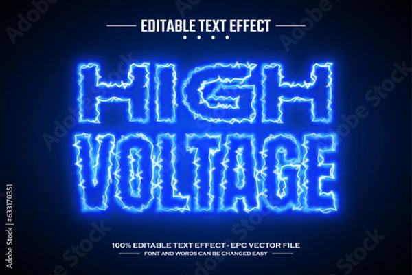 Fototapeta High voltage 3D editable text effect template