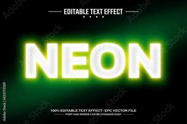 Obraz Neon 3D editable text effect template