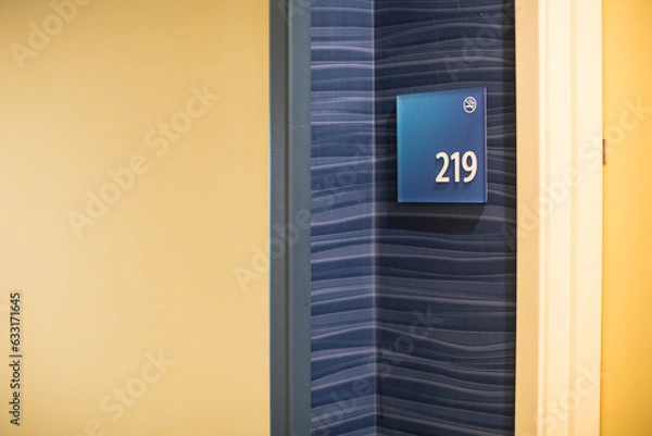 Fototapeta Room number with no smoking sign