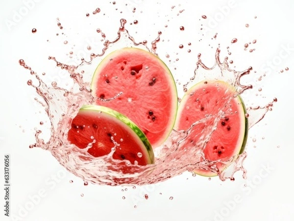 Fototapeta Watermelon Slices Water Splash