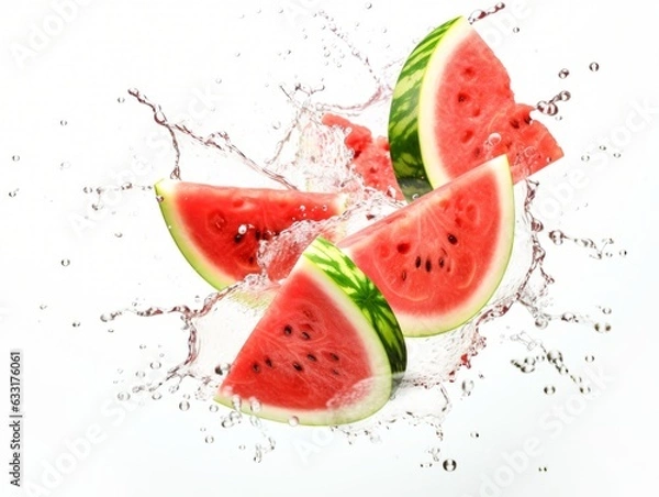 Obraz Watermelon Slices Water Splash