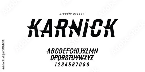 Obraz Minimal italic bold modern simple alphabet fonts for logo, brand etc.