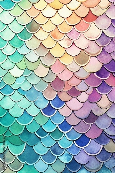 Obraz Whimsical mermaid scales pattern