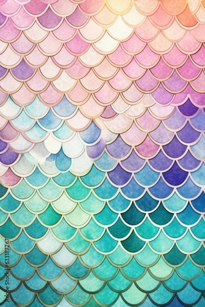 Obraz Whimsical mermaid scales pattern