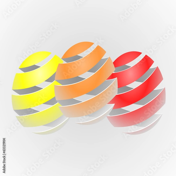 Fototapeta Misty colorful vector striped easter egg