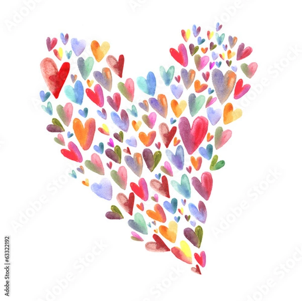 Obraz Wzór akwarela serca
