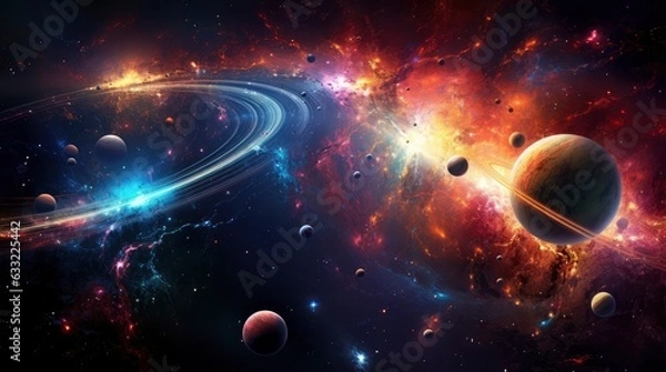 Fototapeta The best view of the galaxy, universes, solar systems, planets, parallel realities,
