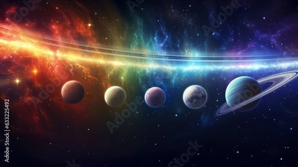 Fototapeta The best view of the galaxy, universes, solar systems, planets, parallel realities,