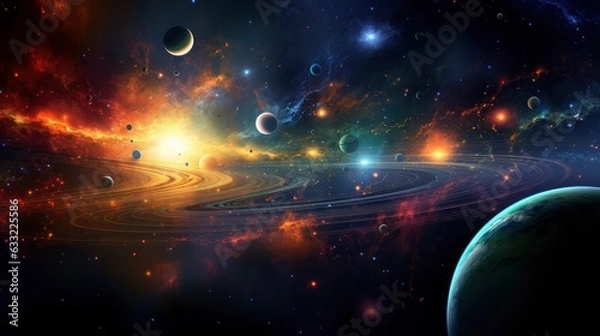 Fototapeta The best view of the galaxy, universes, solar systems, planets, parallel realities,