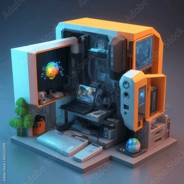 Fototapeta 3D Computer Design For Any work