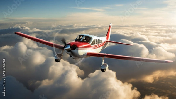 Obraz Small prop plane flying in the sky