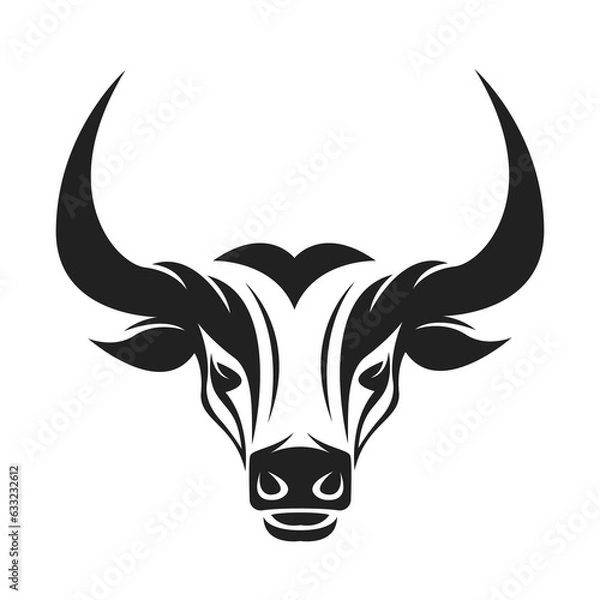 Obraz A bull head design isolated on transparent background. Wild Animals.