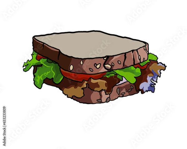 Obraz Sandwich - white background