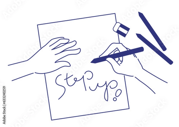 Obraz ステップアップ_学習_転職_書く手元