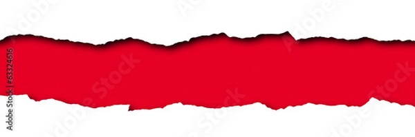 Obraz Torn paper with red space for text isolated