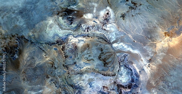 Fototapeta creation of the solar system,  abstract photography of the deserts of Africa from the air. aerial view of desert landscapes, Genre: Abstract Naturalism, from the abstract to the figurative,