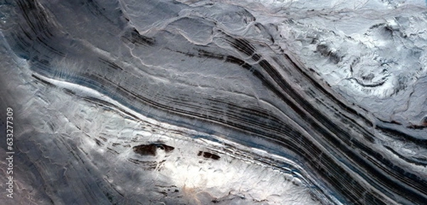 Fototapeta the folds of time,  abstract photography of the deserts of Africa from the air. aerial view of desert landscapes, Genre: Abstract Naturalism, from the abstract to the figurative,