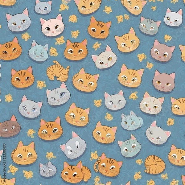 Obraz  Seamless Patterns cat