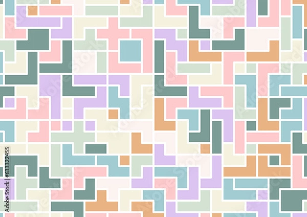Obraz Tetris soft colorful smooth geometric square random pattern wallpaper background