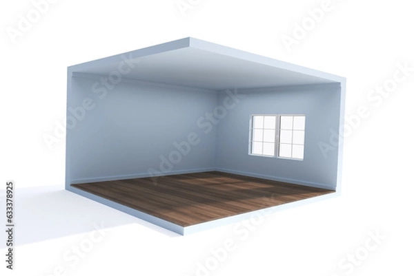 Obraz interior design of empty room with window. 3d rendering. 
