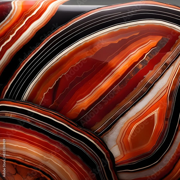 Fototapeta Brown, Red and Orange Jasper Gemstone Closeup Texture. Generative AI