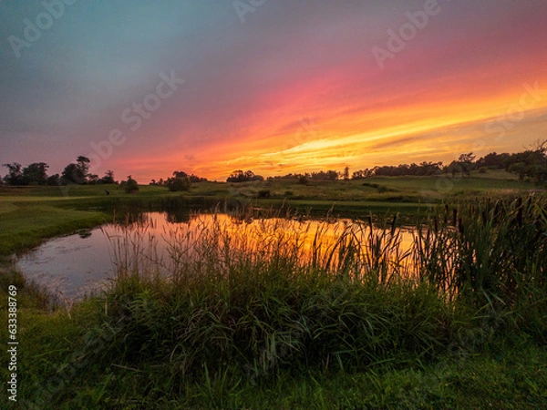 Obraz sunset over lake