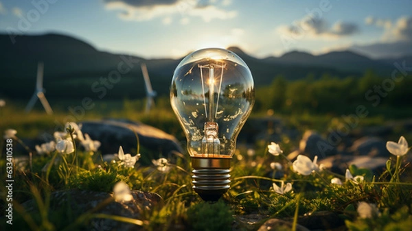 Obraz light bulb in the forest