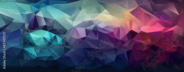 Fototapeta Abstract blue background with triangles. Generative AI.