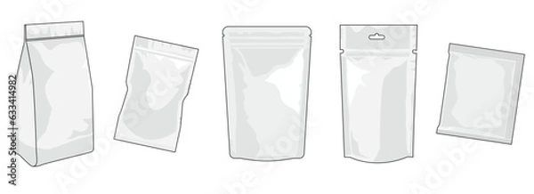 Obraz Pouch Packing Outline Vector illustration