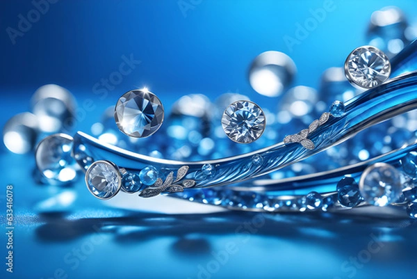 Obraz diamonds on blue background