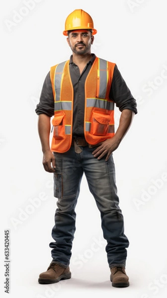 Obraz Full shot of professional looking 32 year old male. Work, job, outfit. Isolated on white background.