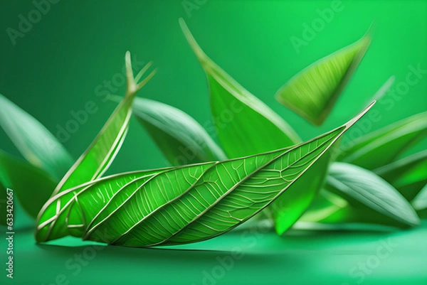 Obraz green leaf isolated on white background