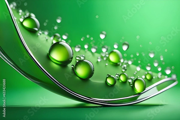 Fototapeta abstract green background with drops
