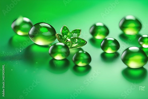Fototapeta background with green balls