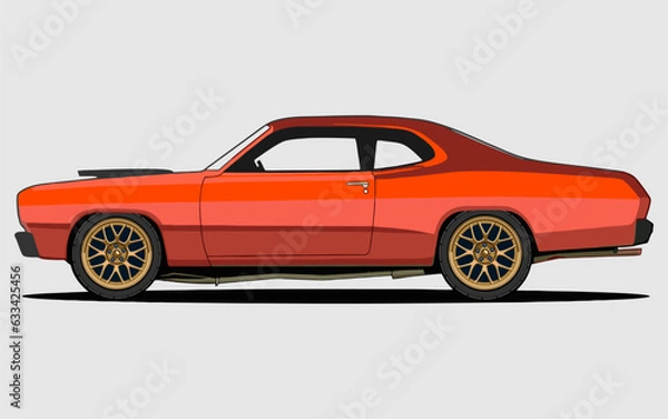Fototapeta Klasyczny samochód mięśniowy w wektorze