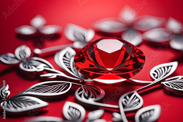 Fototapeta Red rose petals. Generative AI