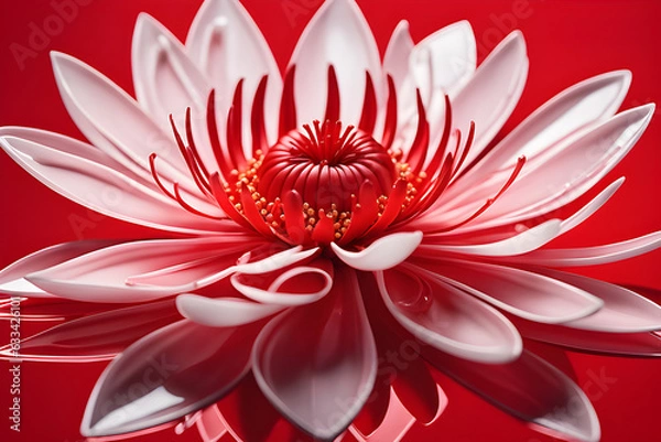 Fototapeta White lotus flower. Generative AI