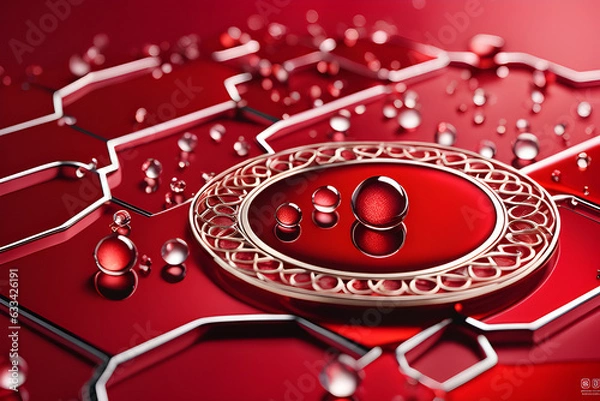 Fototapeta Red rose on keyboard. Generative AI