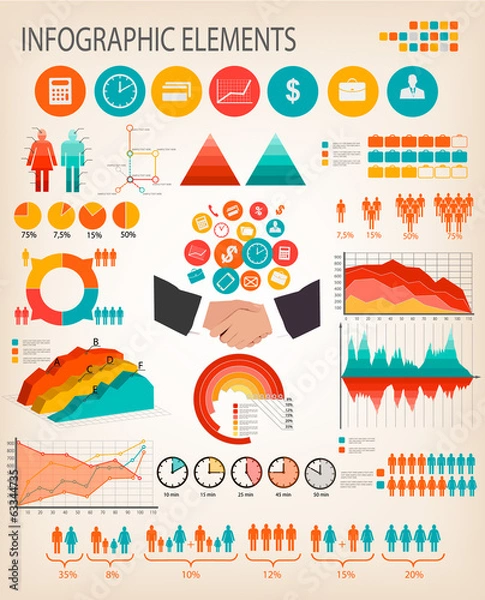 Fototapeta Business infographics template. Vector.